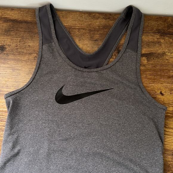 Nike Charcoal Gray Racerback Athletic Tank Top - Picture 3 of 7